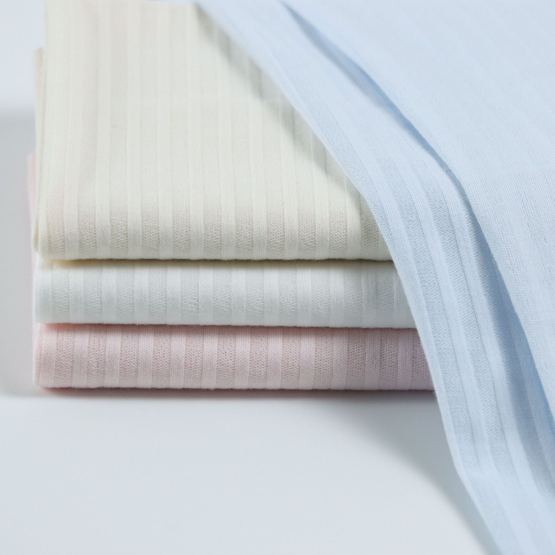 Picture of Summer Vertical Strip Pit Strip Needle Jacquard Knitted Cloth Baby Jumpsuit Mosquito-proof Clothing Knitted Needle-drawing Sweat Cloth