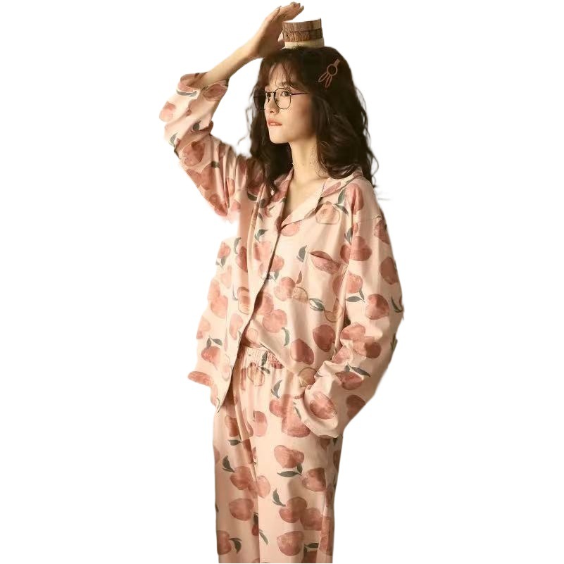 Pajamas Women's Spring and Autumn Wearable Large Size Loose Korean-style Long-sleeved Trousers Set Fresh and Sweet Princess Style Home Clothes