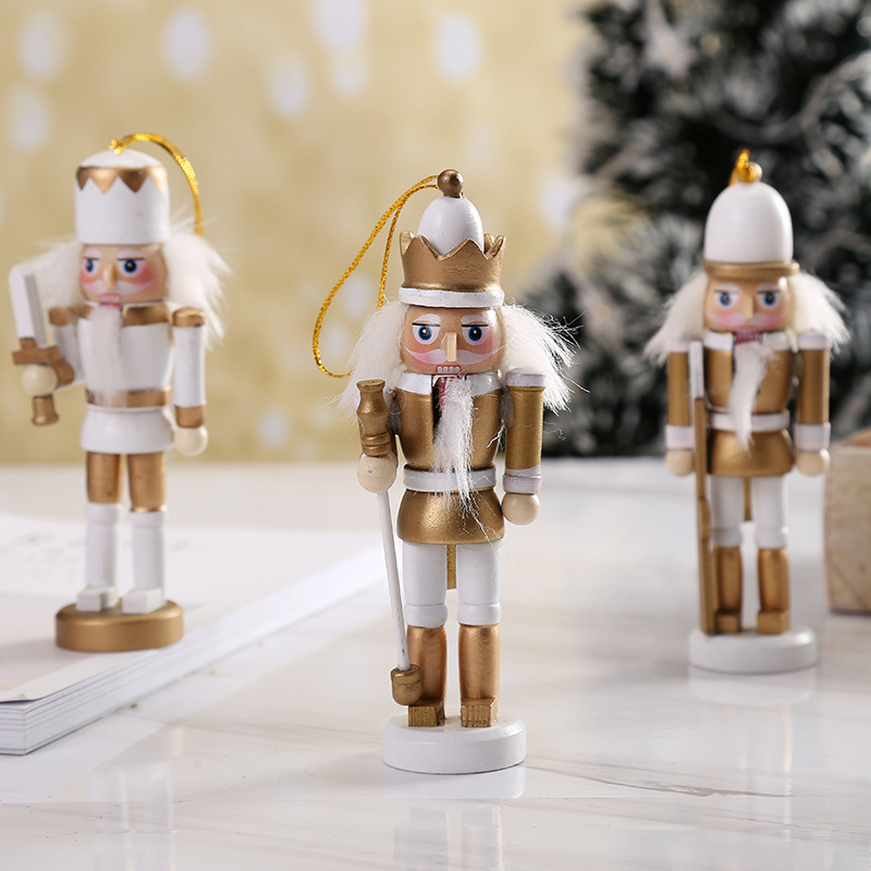 Picture of Cross-border Christmas Gift 12.5cm Wooden Nutcracker Soldier Small Tin Soldier Set Four Holiday Decorative Desktop Ornaments