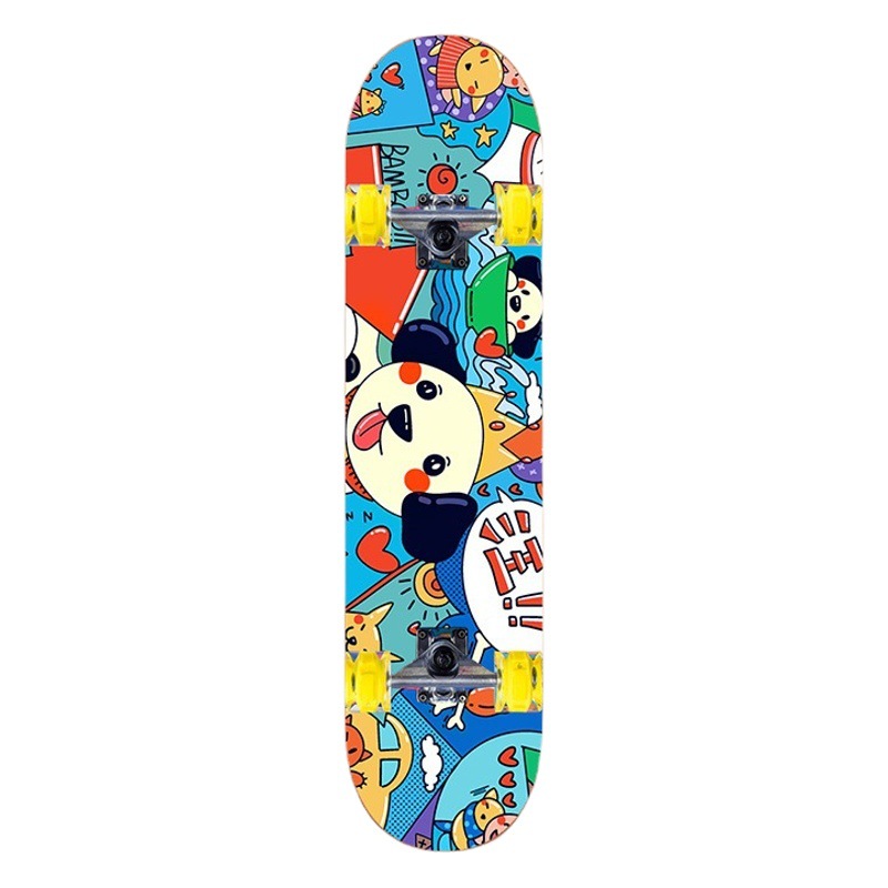 Double-Warped Skateboard for Adults, Boys and Girls, Teenagers, Beginners, Professional Scooter, Action, Street Brushing, Four-Wheel Wholesale, Non-Slip