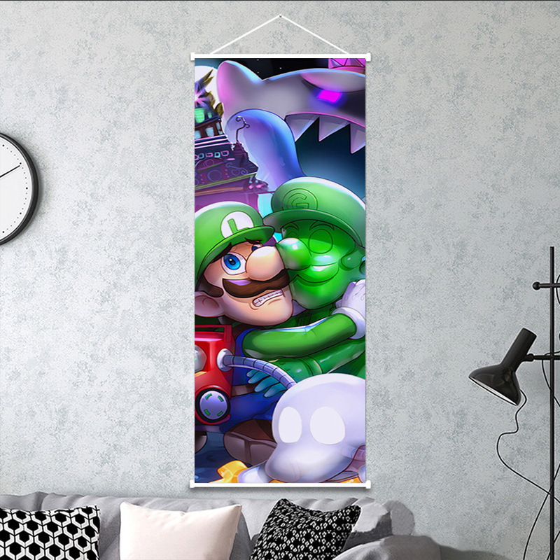 Picture of Super Mary game peripheral poster decorative painting Mario Bros Mario indoor wall scroll hanging painting