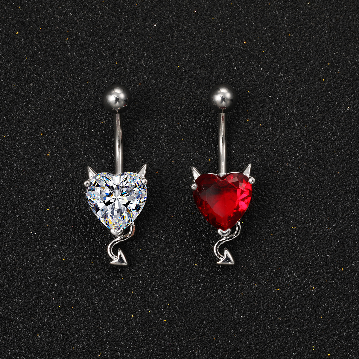 Hot sale body piercing jewelry belly button ring little devil diamond belly button personalized fashion Halloween belly button nail