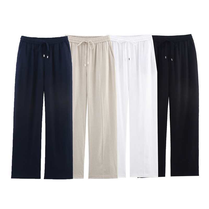 All-match New Arrival Lace-up Straight Pants for Foreign Trade Summer European and American Style Fashion Casual Women