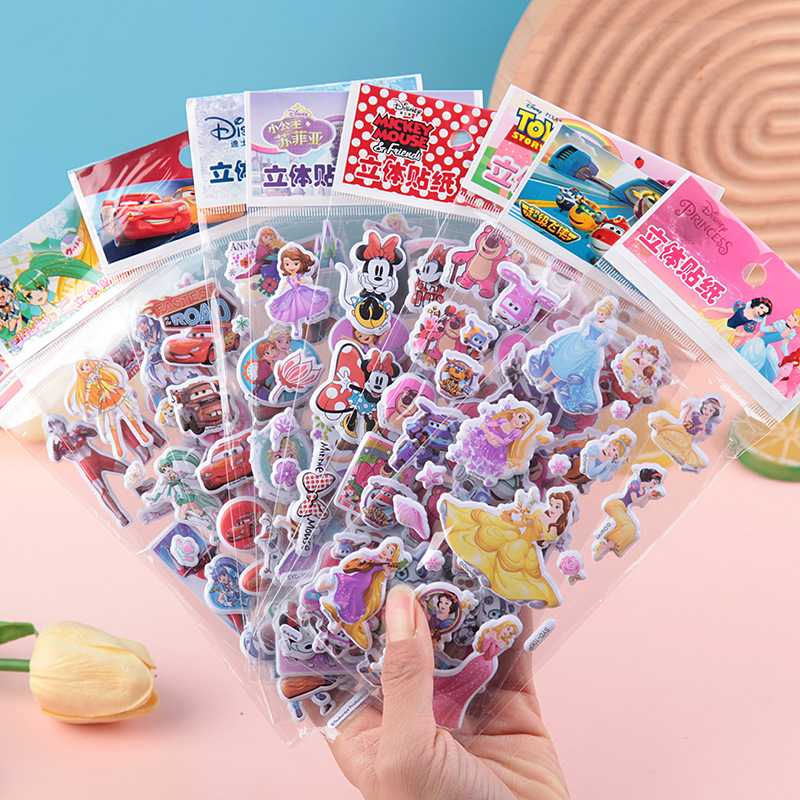 Picture of Disney Children Bubble Stickers 3D Princess Stickers Stickers Creative Stereoscopic Stickers Toy Rewards Small Stickers Paper