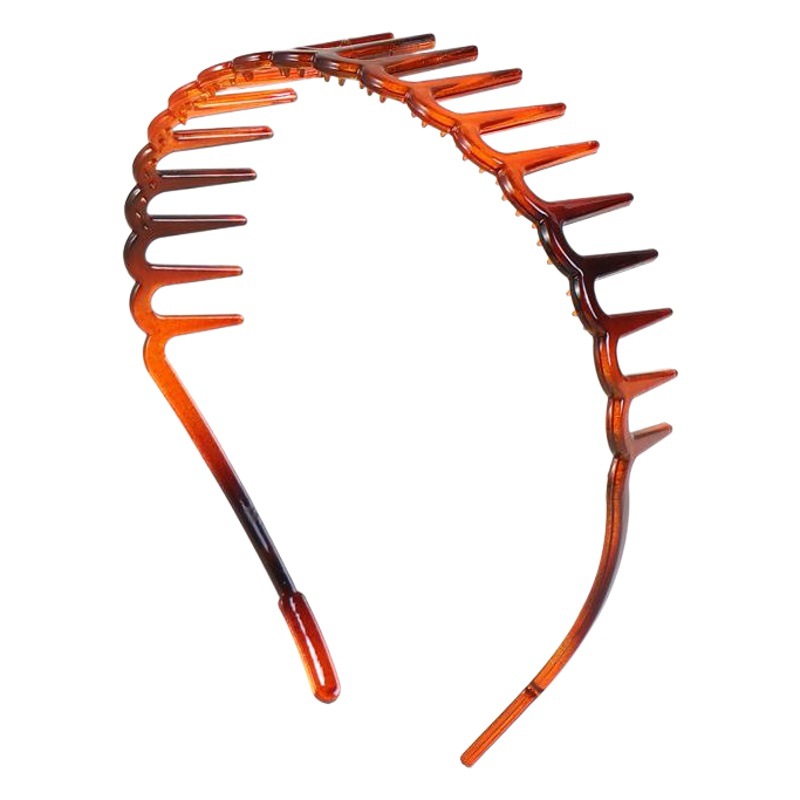 Fashionable and Simple Face Wash Hair Accessories Large Wave Headband Foreign Trade Cross-Border Toothed Anti-Slip Thin Headband Unisex