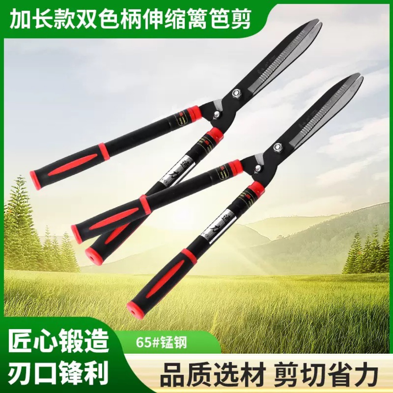 Self-Produced and Sold Two-Color Handle Telescopic Fence Shears, Holly Shears, Garden Tools, Lawn Shears, Gardening Shears Wholesale