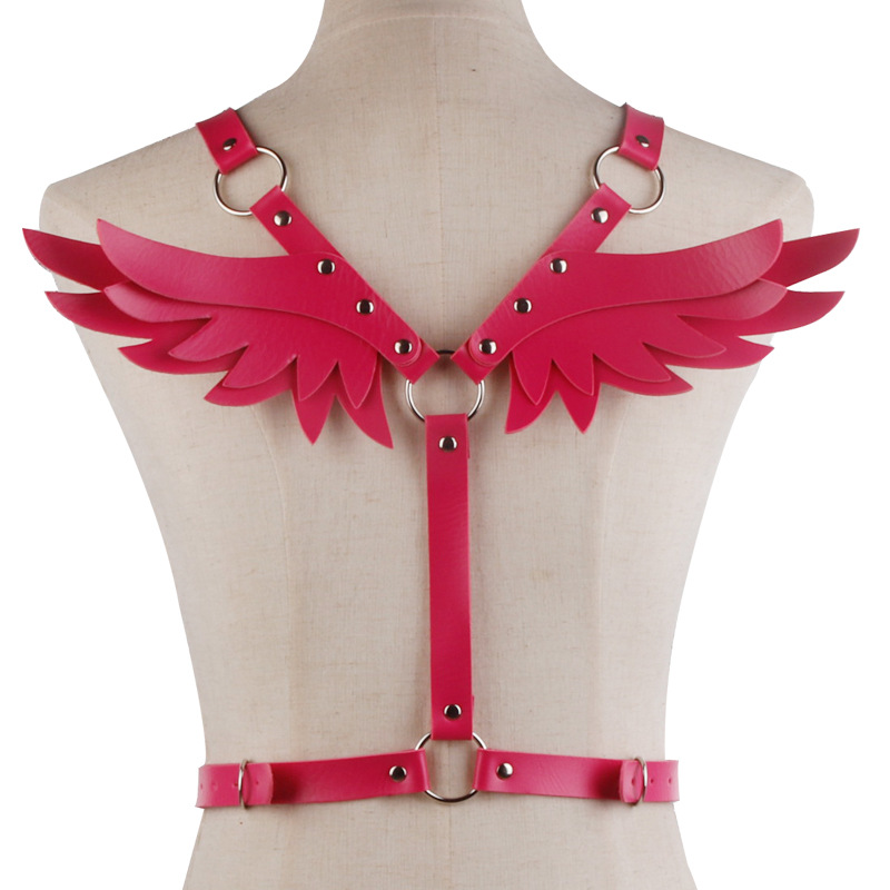Picture of European and American Punk Leather Angel Wings Strap Suit Women's Leather Top Restraint Body Strap Belt Belt Belt