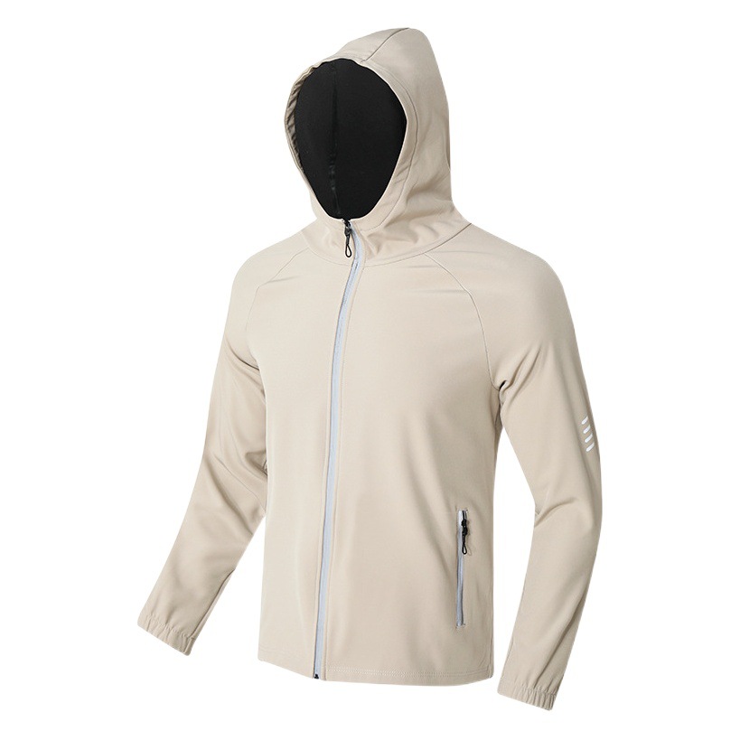Outdoor Sports Jacket for Men and Women in Winter Fleece-Lined Windproof Zipper Hoodie Casual Outdoor Soft Shell Cycling Running Reflective