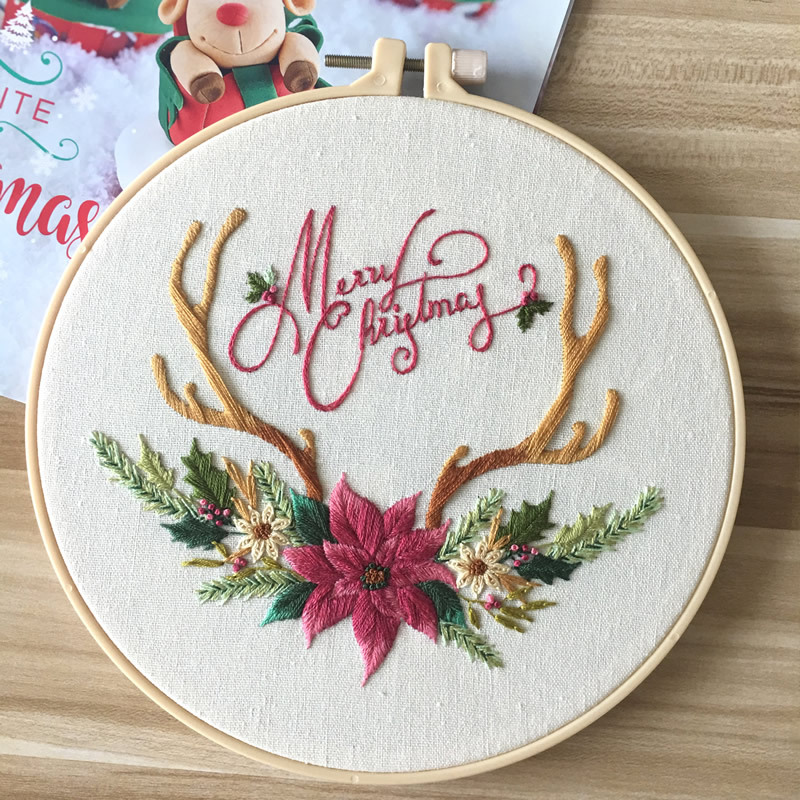 Picture of Original Christmas New embroidery diy handmade material bag cross-border British factory kit beginner thread embroidery Christmas