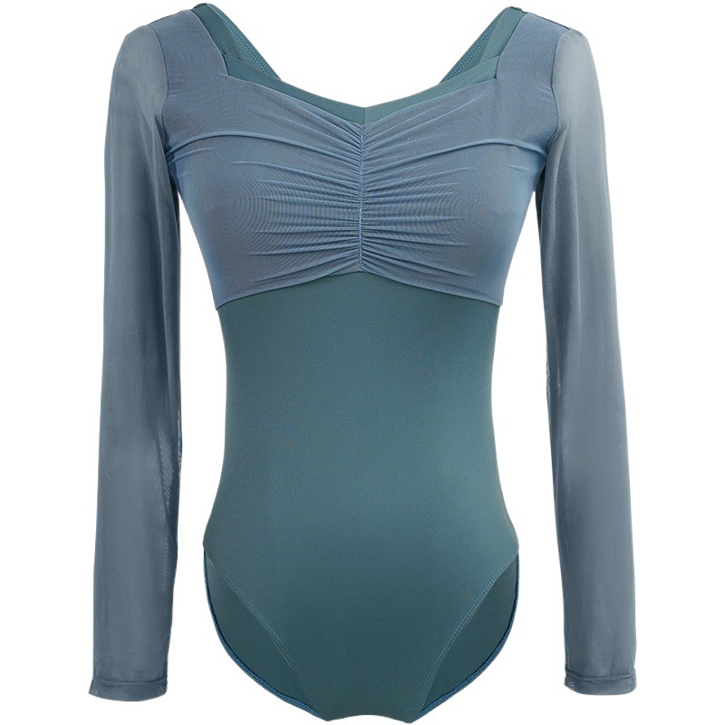 Dance Clothing Classical Dance Clothing Gymnastics Clothing Adult Women's Mesh Training Clothing Body Clothing Long Sleeve Ballet Jumpsuit