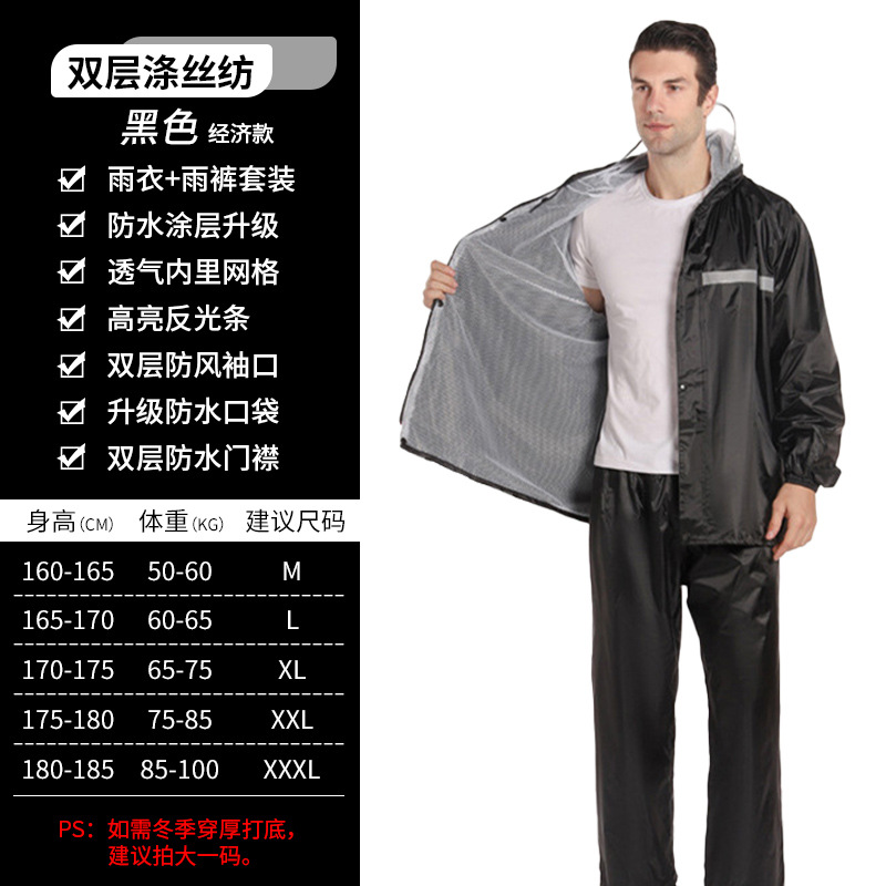 Picture of Raincoat Split-Type Men's Heavy Rain Protection Suit Adult Rain Pants Wholesale Rain Poncho Lightweight Raincoat for Riders