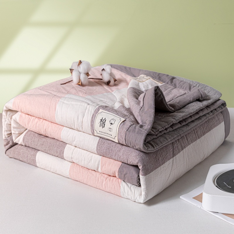Picture of Class A unprinted wind water washed cotton summer quilt solid color Xinjiang cotton air conditioning quilt machine washable summer cool quilt thin quilt gift