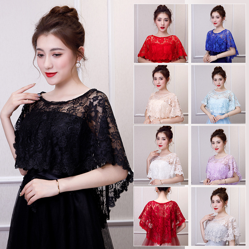 Bridal Wedding Yarn Shawl Wedding Dress Summer Yarn Lace Thin Ceremonial Yarn Black and White Red Blue Purple Grey