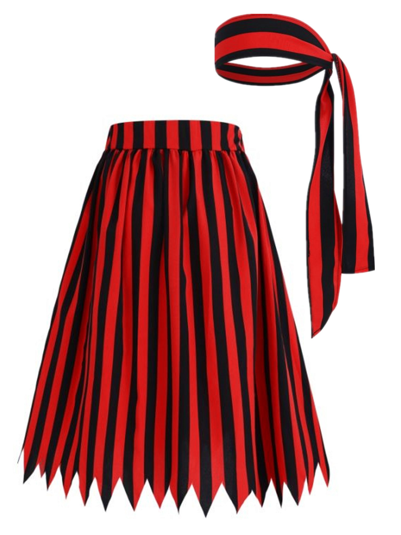 Personality Full Women Pirate Dress Casual Stripe and All Saints Dress Skirt Girl Fashion Performance Dress Preferred