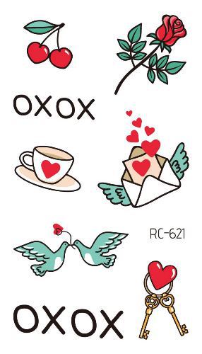Picture of Ricklon Cross-border Waterproof Valentine's Day Tattoo Sticker Couple Confession Small Fresh Tattoo Sticker Wholesale Tattoo