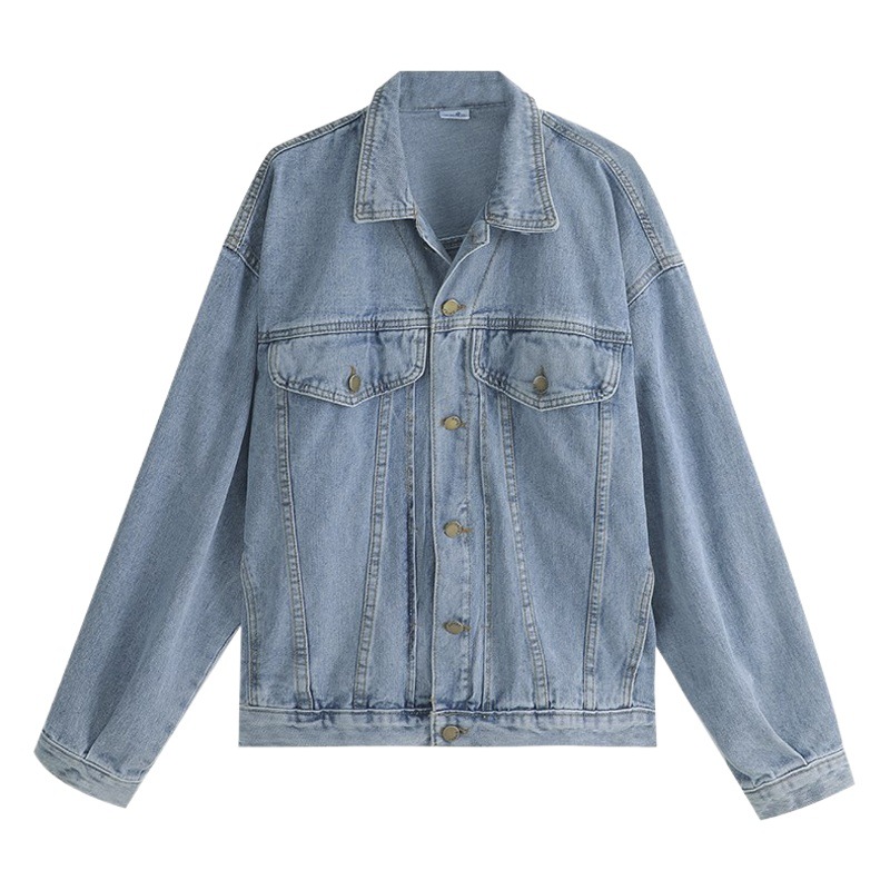 Denim Crock Coat Women's Spring and Autumn New Arrival Fashionable All-Match Long-Sleeved Top Korean Style Loose Slimming Jacket Trendy