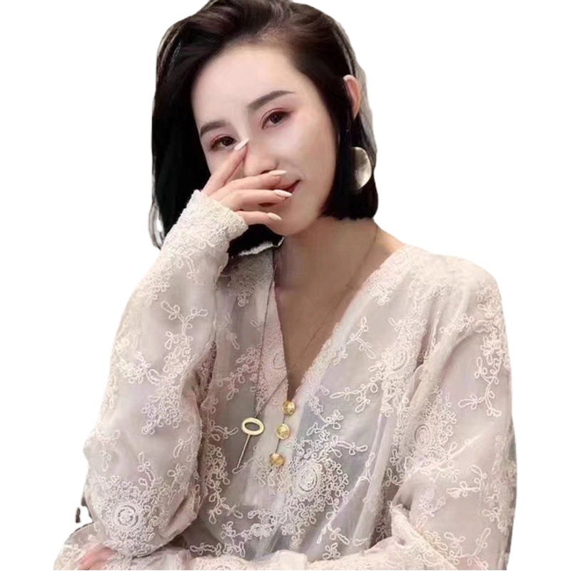 Spring and summer New reinforced mesh lace cotton strands embroidered cloth French women's shirt dress embroidered fabric