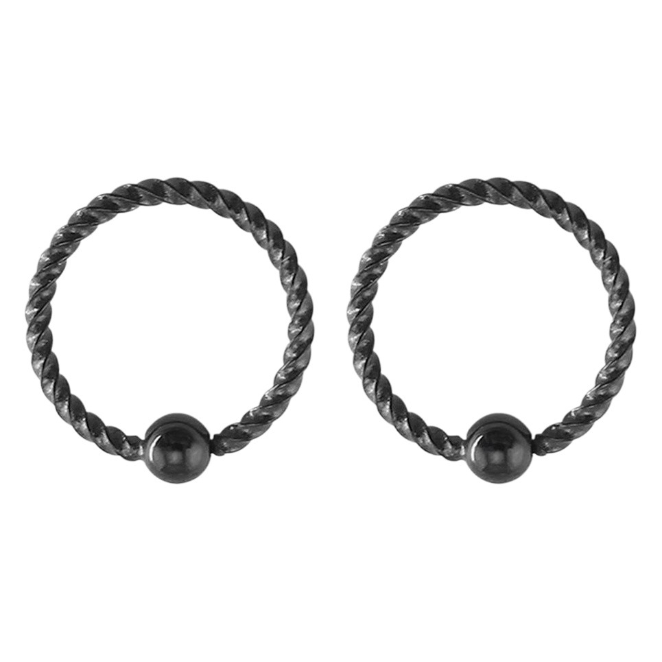 Foreign Trade New Threaded Ball Titanium Steel Nose Ring Open Ear Ring Stainless Steel Universal Hoop Earrings Piercing Jewelry Wholesale
