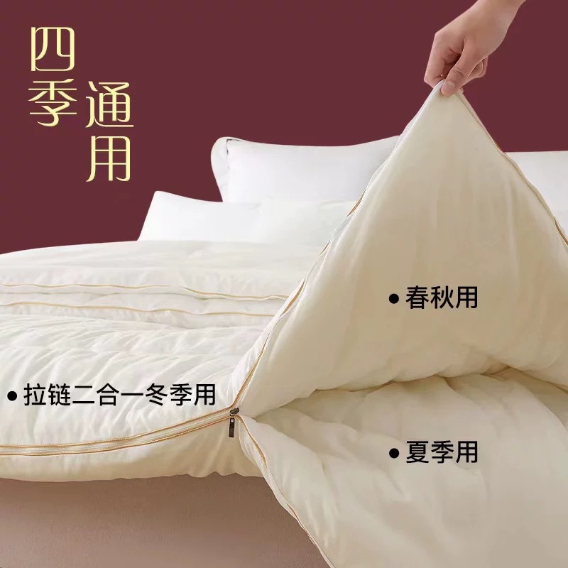 Class a Tongxiang Cotton Silk Quilt Two-In-One Zipper Quilt Spring & Fall Quilt Thickeneded Winter Quilt Universal Quilt for All Seasons