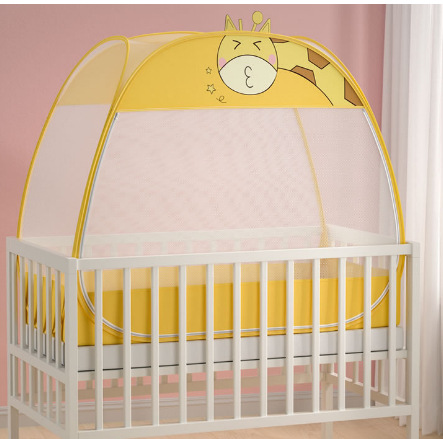 Picture of Crib mosquito net yurt magic mosquito net baby fall-proof mosquito net cover universal installation-free bottom foldable