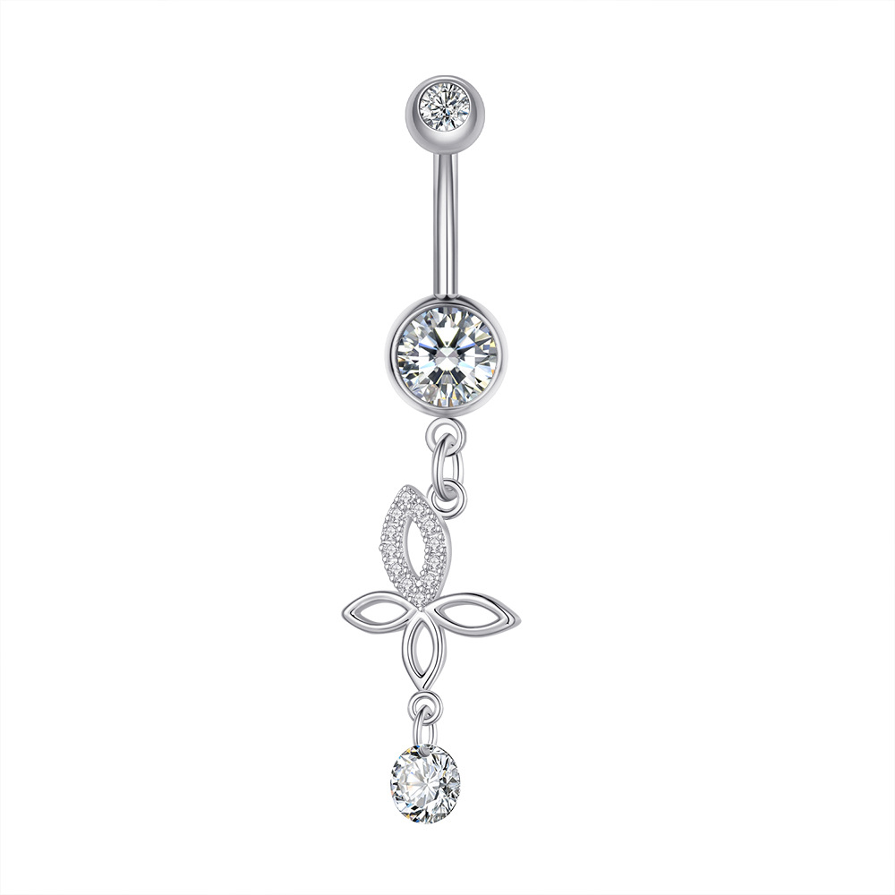Picture of Cross-border e-commerce new zircon belly button ring belly button nail piercing jewelry online wholesale