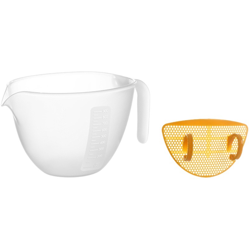 FaSoLa household large-capacity baking filter measuring cup kitchen comes with filter plate double-sided scale egg filter bowl