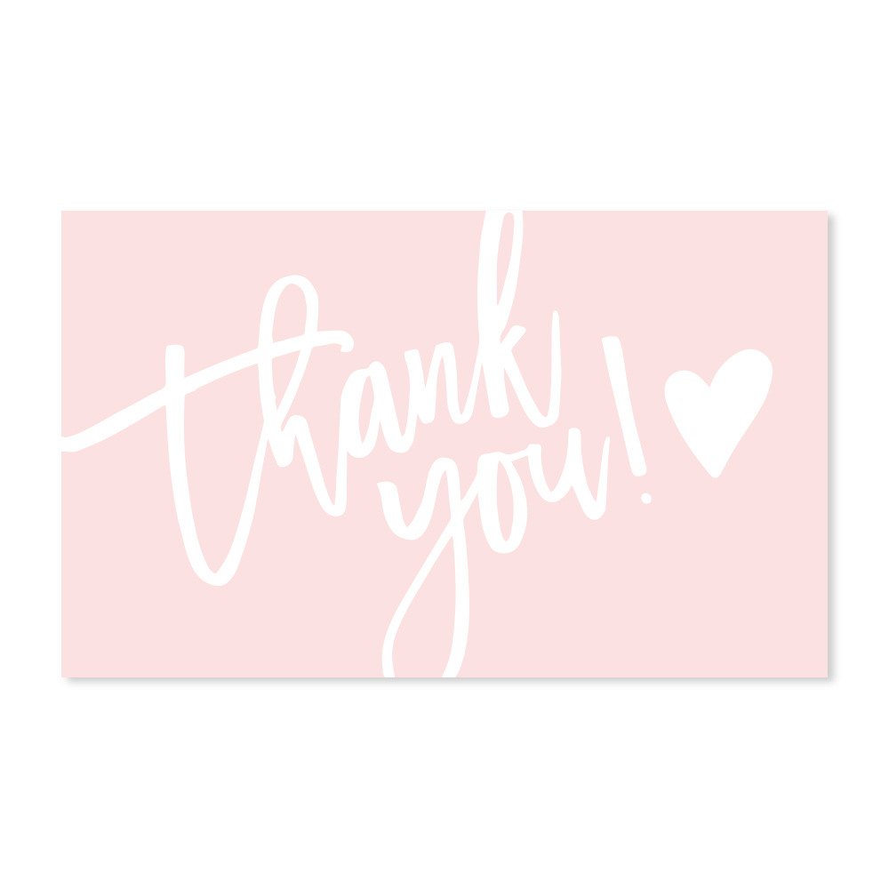 Picture of Amazon Cross-Border Wholesale Pink Thank You Card Coated Paper Card Thank You Gift Card Packaging Card