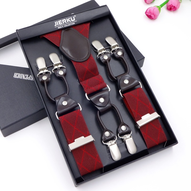 Picture of In stock, 2016 men's suspender suspenders business formal wear suspender 6-clip elastic suspender iek