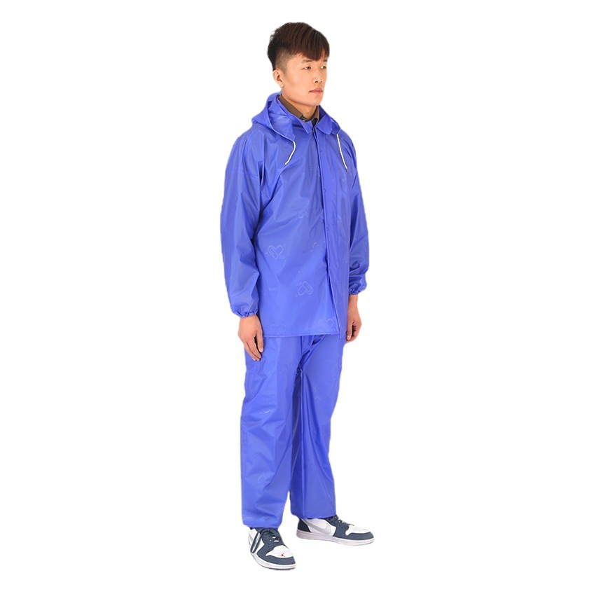Pvc Raincoat and Rain Pants Set for Adults, Non-Disposable Tea-Picking and Construction Site Labor Protection Raincoat Customization