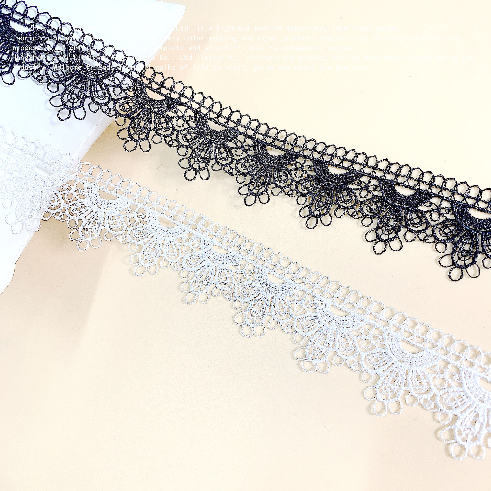 Good things polyester hollow polyester water-soluble lace clothing accessories jewelry materials DIY unilateral wave bar code lace