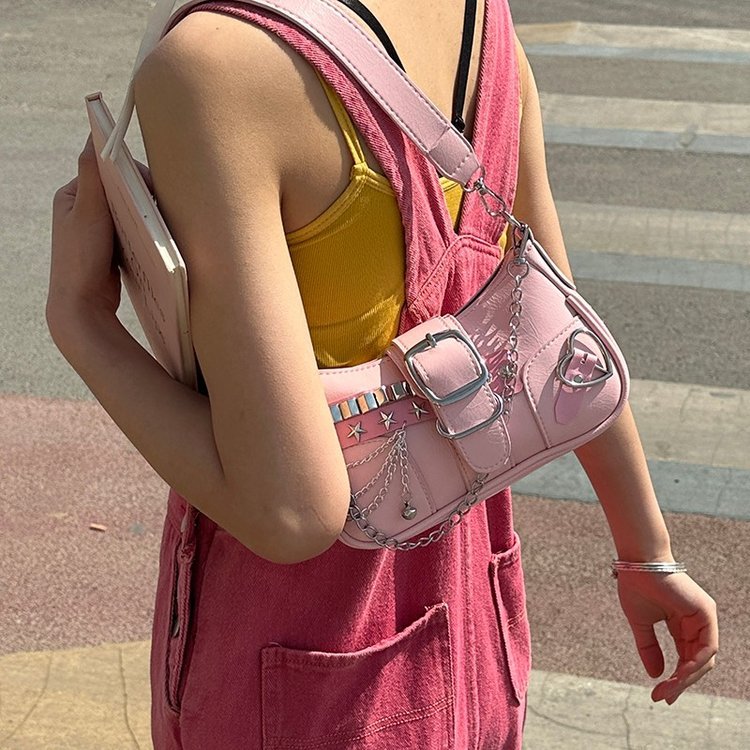 Niche Trendy Millennium Spice Girl Bag Women's 2024 New Simple Casual Handbag Retro Shoulder Underarm Bag
