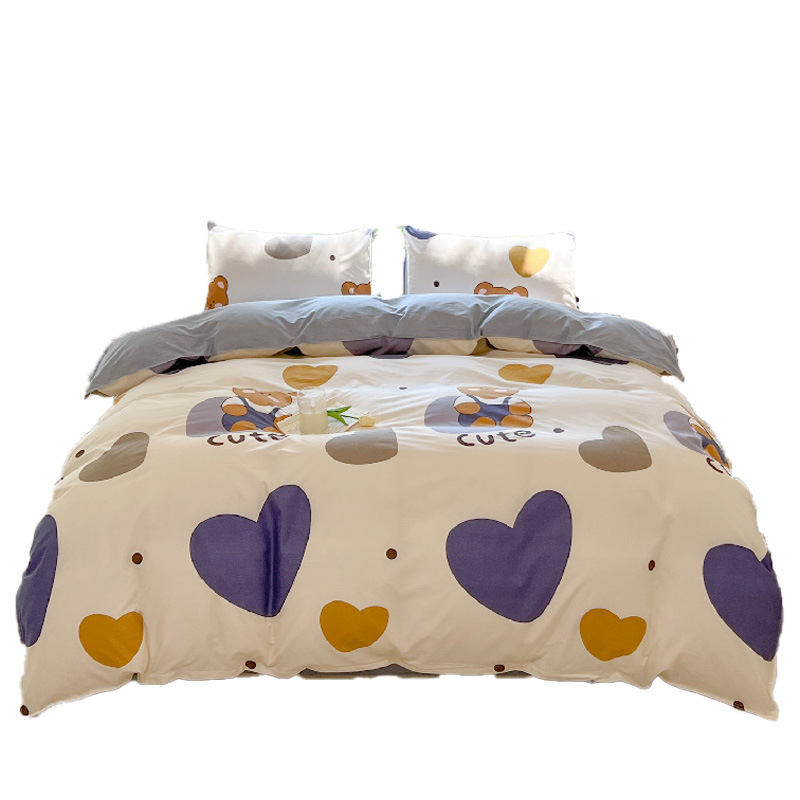 Picture of Small Fresh Summer Four-piece Bed Sheet Quilt Cover Single Student Dormitory Three-piece Cartoon Bedding