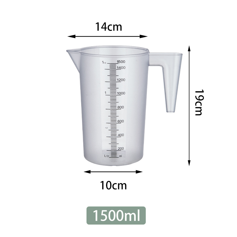 Picture of Transparent Acrylic PC Measuring Cup Plastic Scale Measuring Kettle Thickened High Temperature Milk Tea Shop Supplies Black Scale Measuring Cup
