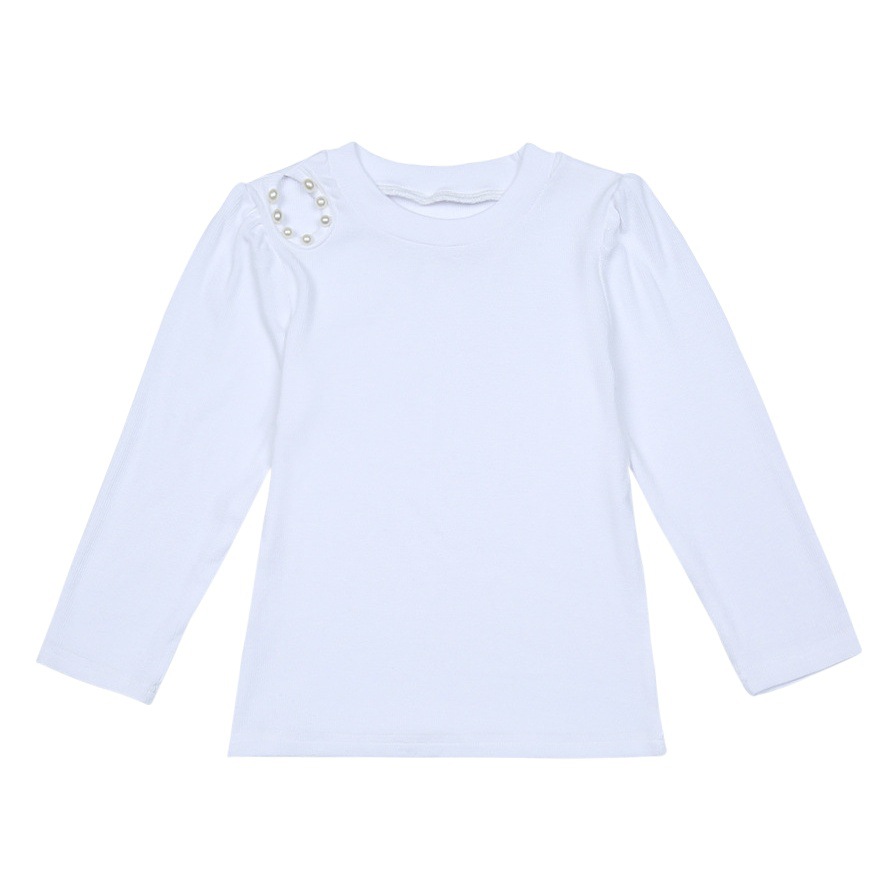 Girls' Solid Color Base Layer Shirt, New Autumn and Winter Long-Sleeve Shirt, Inner Layer Base Shirt, Long-Sleeve T-Shirt, Soft Cotton, Casual and Versatile