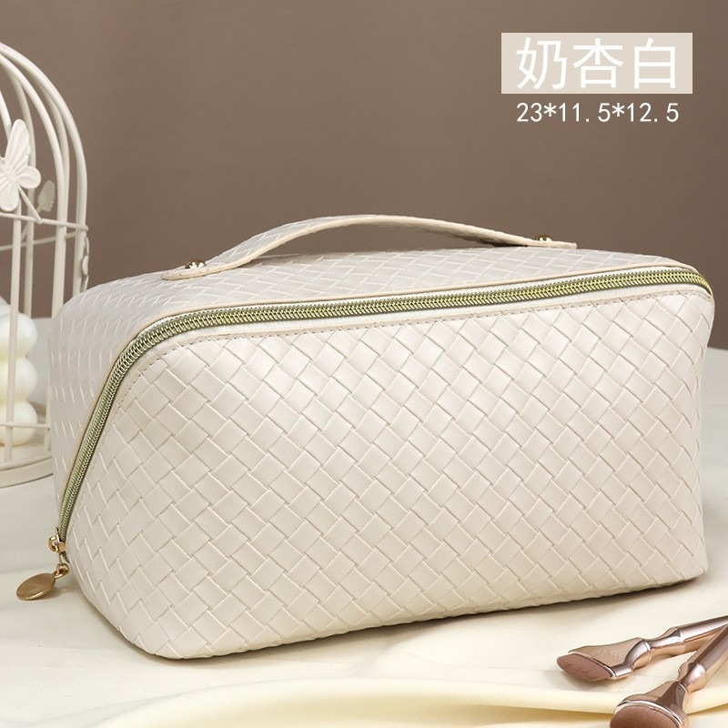 Picture of Cross-border Hot PU Leather Cosmetic Bag Multifunctional Checkerboard Pillow Bag Large Capacity Waterproof Travel Portable Toiletry Bag