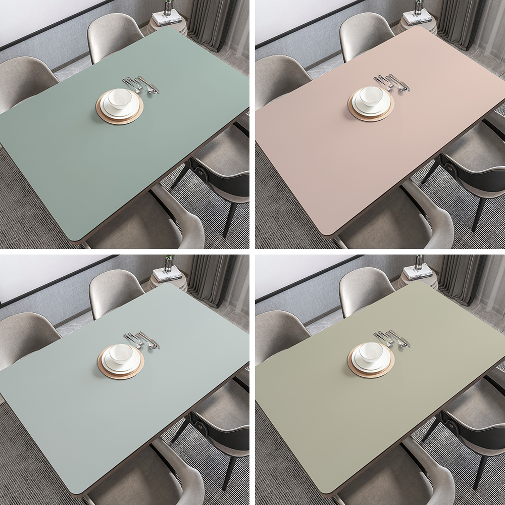 Solid Color Leather Table Mat Waterproof and Oil-Proof Wash-Free Computer Desk Student Study Desk Protection Mat Coffee Table Mat Table Cloth