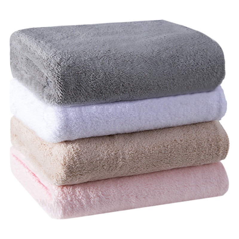 Coral Fleece Towel Solid Color Thickened Extra Large Soft Absorbent Face Towel Household Adult Children Face Towel Wholesale