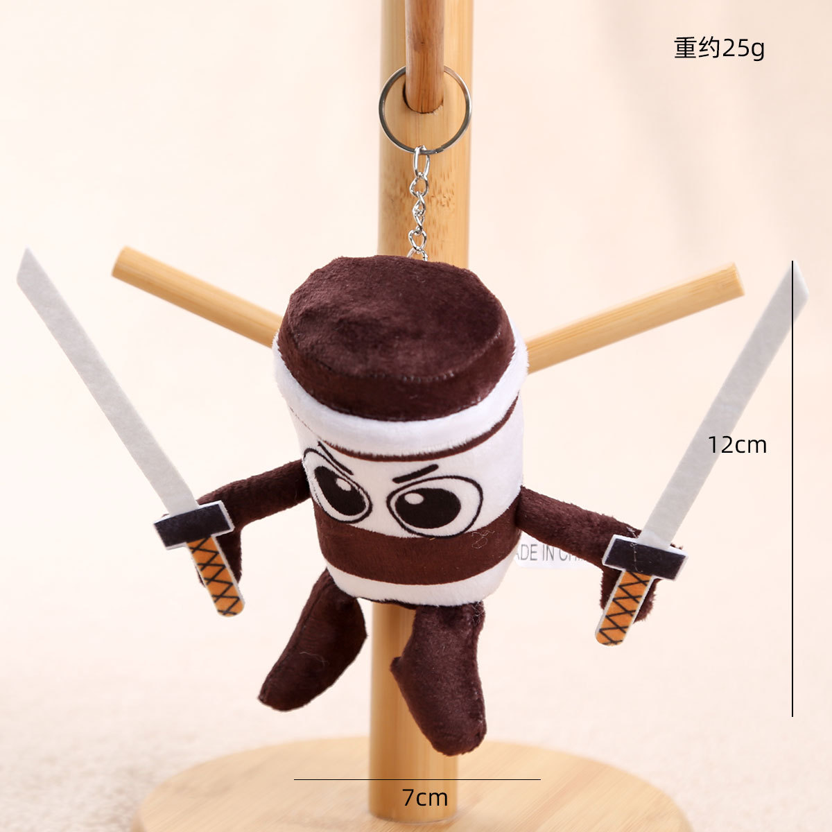Picture of Ai Shan Hai Jing Tungtung Tungsahur Cross-Border Doll Toy Wooden Stick Plush Keychain Small Pendant