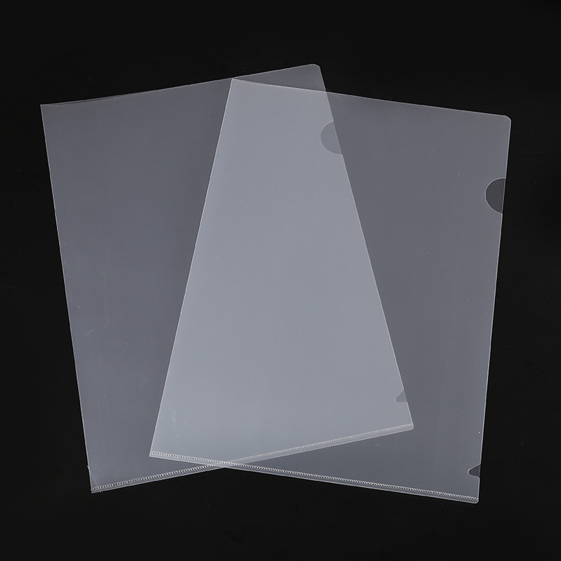 Picture of A4 single clip L-shaped folder printable LOGO file protective cover transparent single clip two-page clip manufacturers