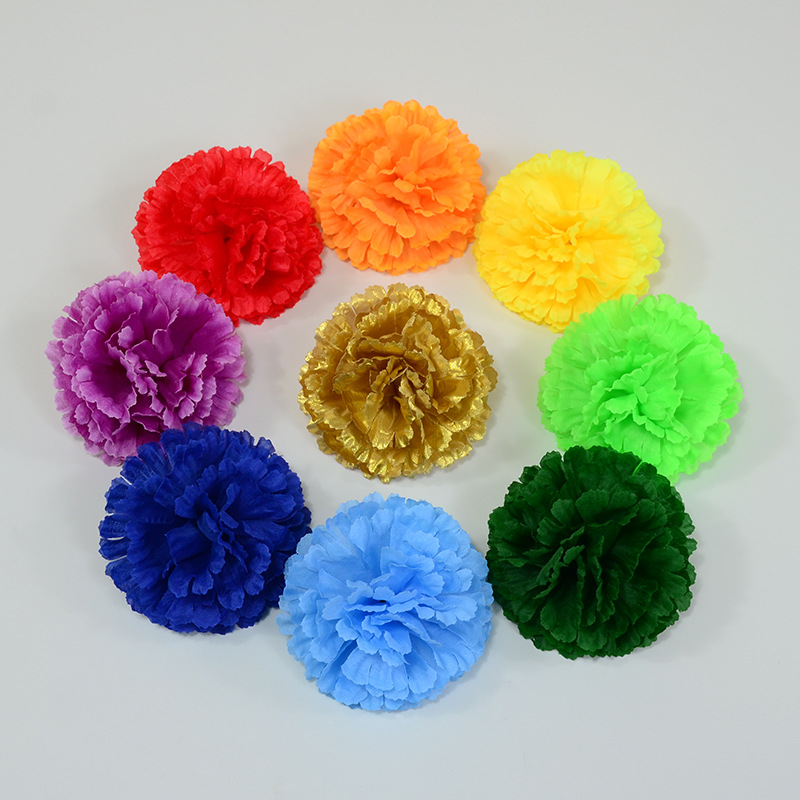 Simulated Flowers Carnation Wholesale Halloween Silk Flower Cake Decoration Flower Carnation Flower Column Flower Net Cross-Border Supply