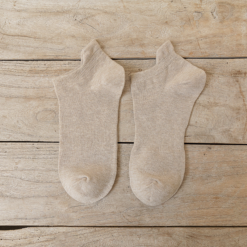 Picture of Socks Men's Socks Spring New Pure Cotton Men's Ear-Lifting Breathable Deodorant Short-Tube Low-Cut Shallow Mouth Pure Color Boat Socks Trendy