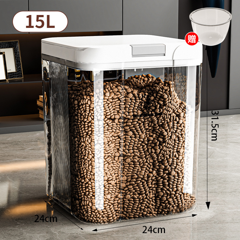Picture of Pet Food Grain Storage Bucket Cat Food Dog Food Sealed Bucket Cat Food Drying Storage Bucket Moisture-proof Dust-proof Storage Bucket