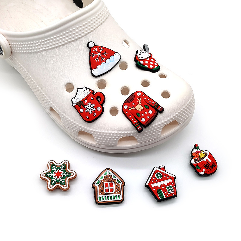 Picture of New Cave Shoes Accessories PVC Shoe Flower Shoe Buckle Cute Cartoon Christmas Holiday Peripheral DIY Decorative Shoe Flower Buckle