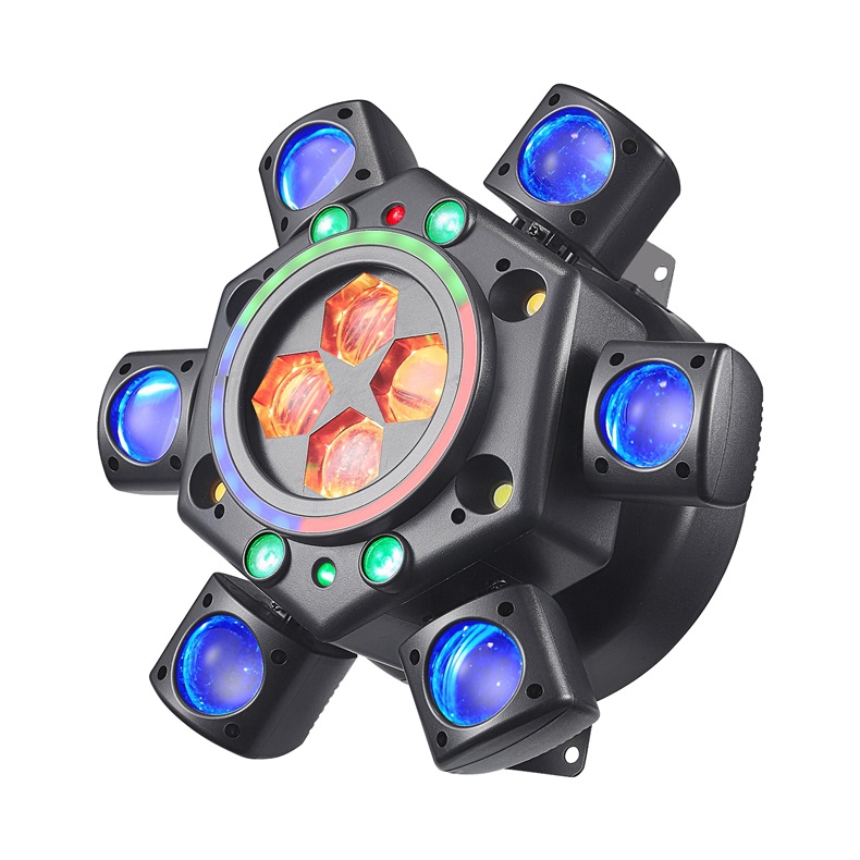 Picture of Six-Arm Diamond Bee Eye Dyed Laser Light Bar Ktv Stage Lighting Atmosphere Light Shaking Head Flash Disco Light