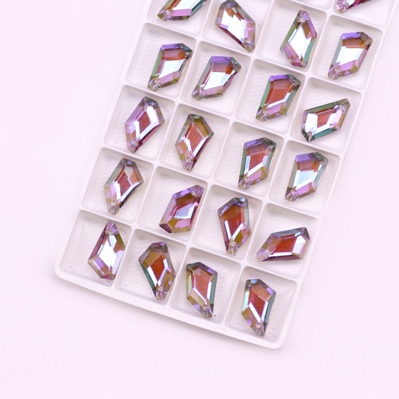 Picture of Factory wholesale diamond orthorhombic stone single hole crystal pendant DIY necklace earrings bracelet jewelry accessories