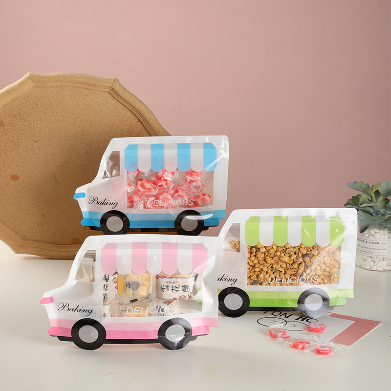 Spot Cute Cartoon Cookies Self-standing Bag Moisture-proof Gravure Bag Snowflake Cranberry Candy Packaging Bag