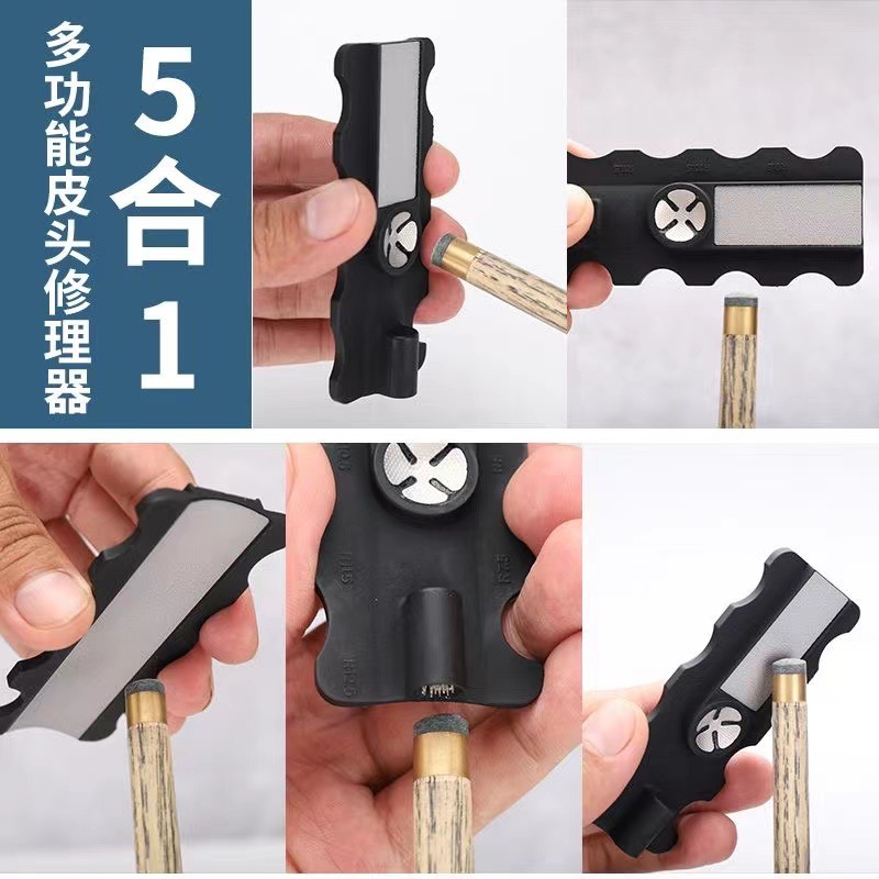 Picture of Upgraded Billiard Cue Tip Multifunctional Repairer 5-in-1 Acupuncture Maintenance Supplies Tools Billiard Accessories Durable