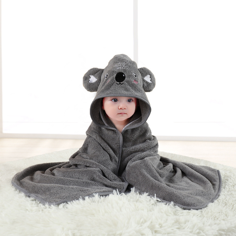 Picture of Cartoon Baby's Cloak Mother and Baby's Bag Coral Fleece Soft Bath Hooded Baby's Hold for Cross-border