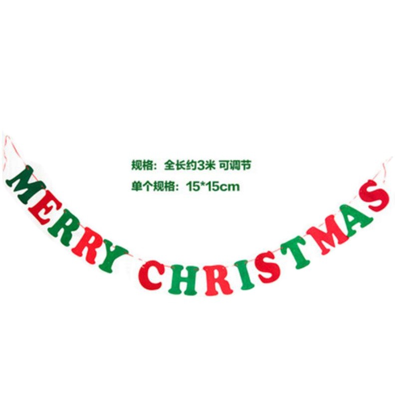Factory direct non-woven flag flag string flag Christmas ceiling decoration felt flag Christmas decorations