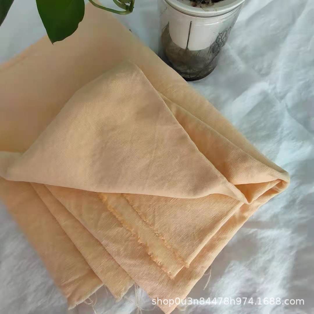 Linen cotton tablecloth fabric French linen cotton enzyme wash wide fabric cotton linen tablecloth 260g fabric
